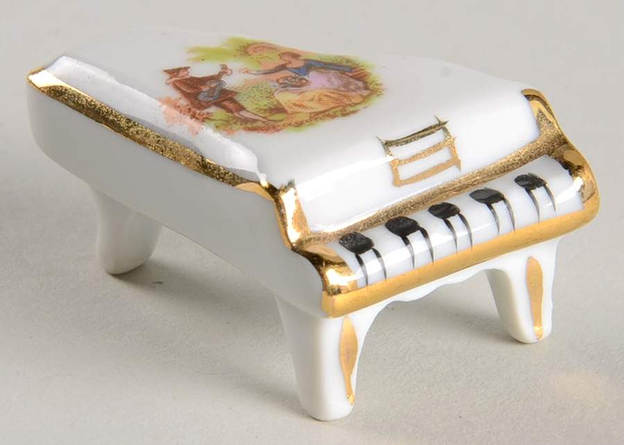 Limoges Miniature Figurines & Giftware Piano-Lute Player - No Box by Limoges-French-1