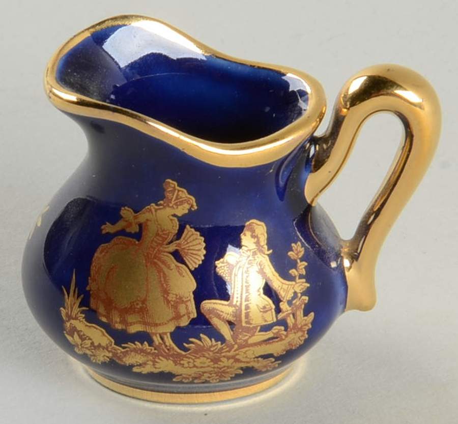 Limoges Miniature Figurines & Giftware Toy Creamer Cobalt/Gold - No Box by Limoges-French-1