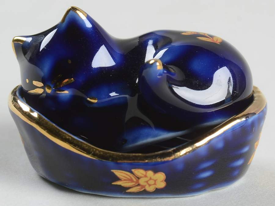 Limoges Miniature Figurines & Giftware Cat Sleeping - No Box by Limoges-French-1