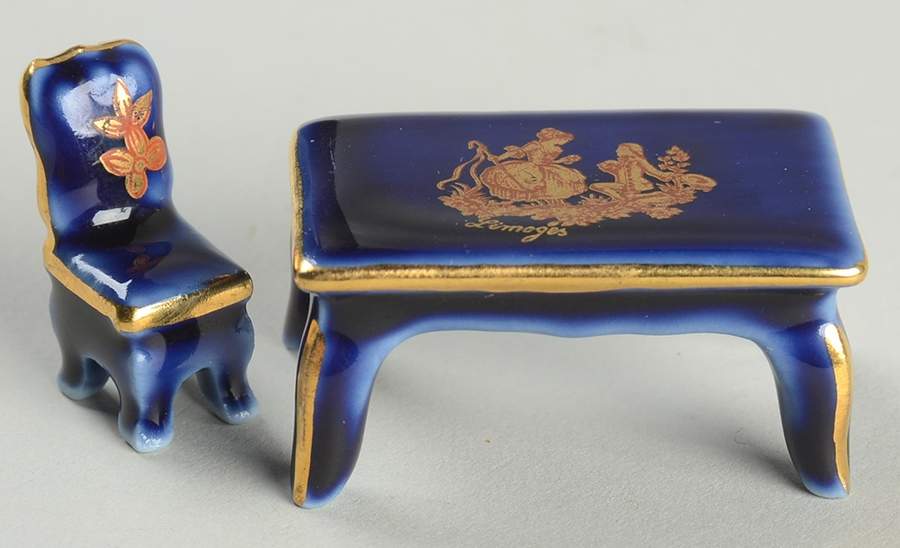 Limoges Miniature Figurines & Giftware Proposal Table & Chair - No Box by Limoges-French-1