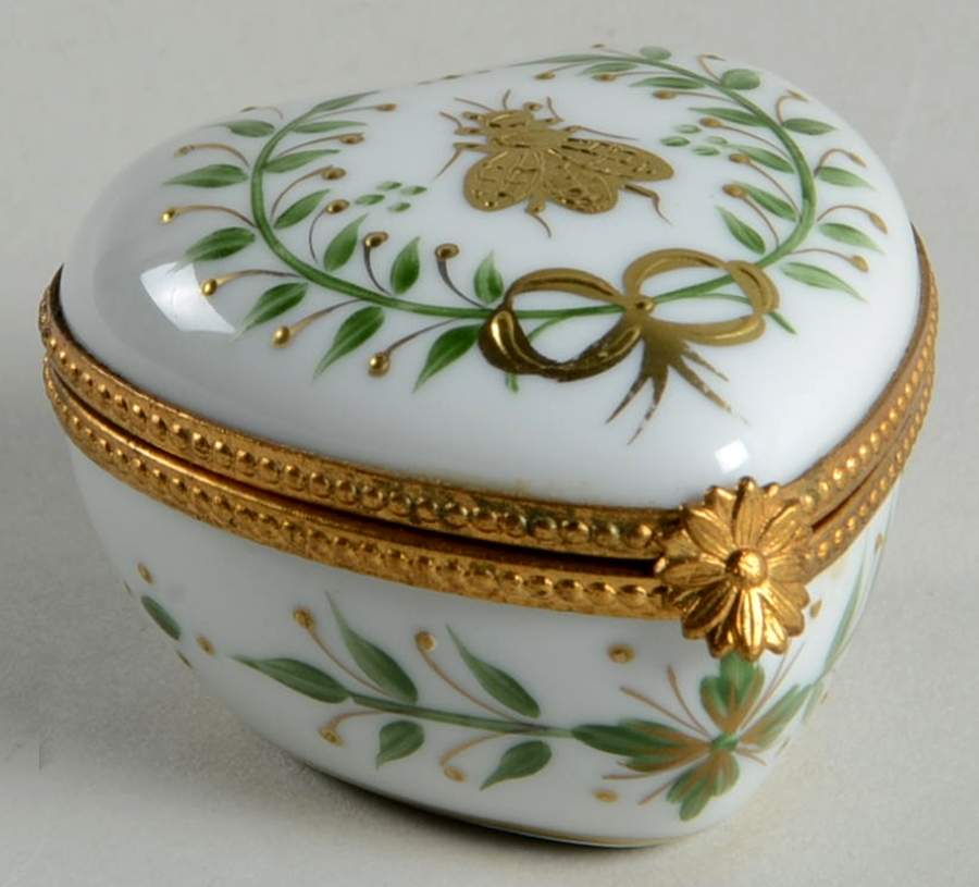 Limoges Miniature Figurines & Giftware Paris Style Heart Box - No Box by Limoges-French-1