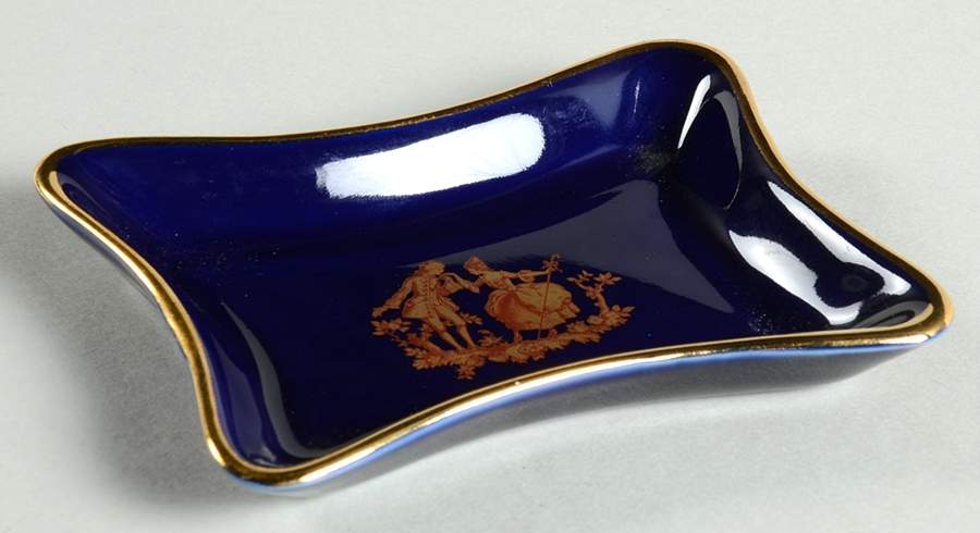 Limoges Miniature Figurines & Giftware Tray-Cobalt Blue - No Box by Limoges-French-1
