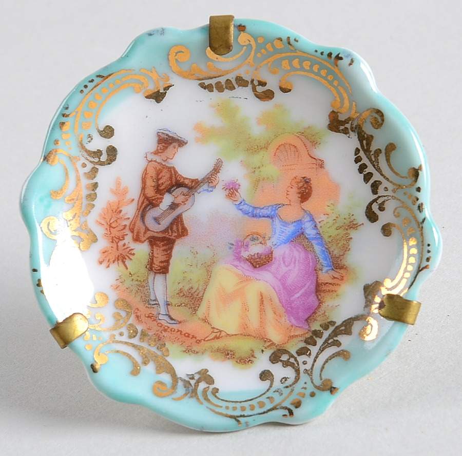 Limoges Miniature Figurines & Giftware Plate-Serenade Light Blue - No Box by Limoges-French-1