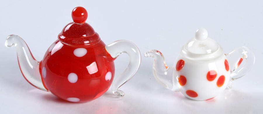 Lenox Art Glass Figurines Hot Spots Teapots Set Of 2 - No Box by Lenox-1