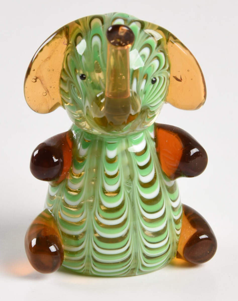 Lenox Art Glass Figurines An Emerald Elephant - No Box by Lenox-1