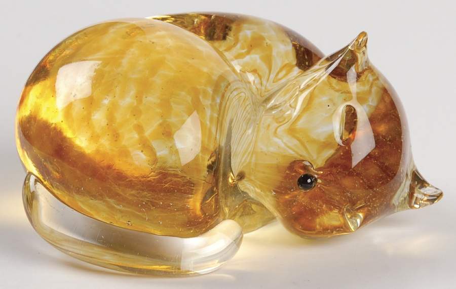 Lenox Art Glass Figurines Lost In A Dream-Cat - Boxed by Lenox-1