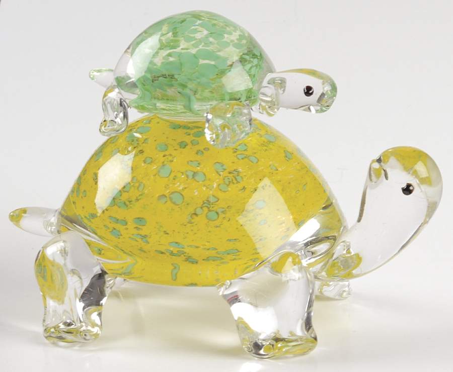 Lenox Art Glass Figurines Along For The Ride-Turtles - No Box by Lenox-1