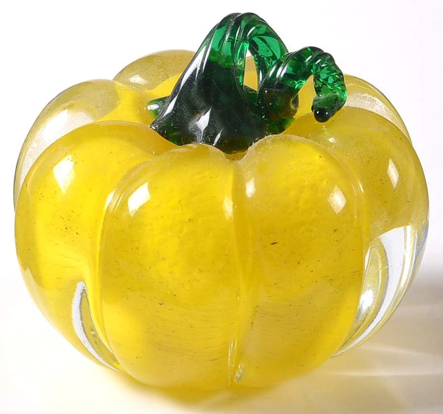 Lenox Art Glass Figurines Pumpkin - Yellow - No Box 37b by Lenox-1