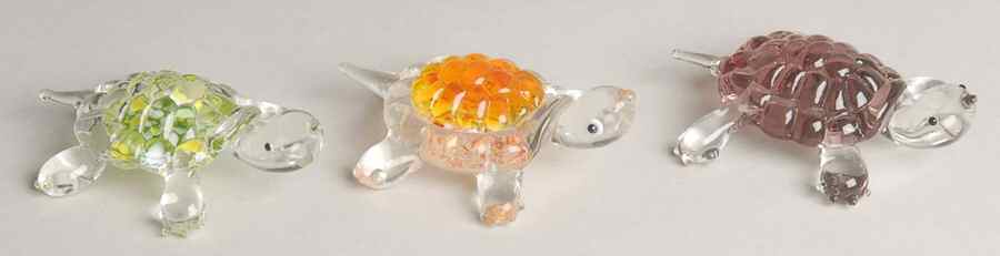 Lenox Art Glass Figurines Turtle Trio - Boxed by Lenox-1