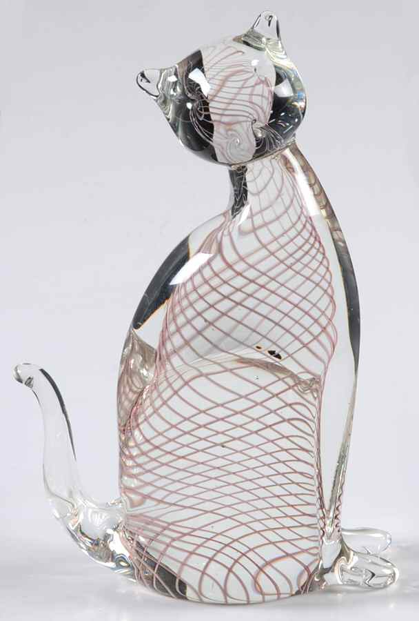 Lenox Art Glass Figurines Pink Paradise-Cat - Boxed by Lenox-1