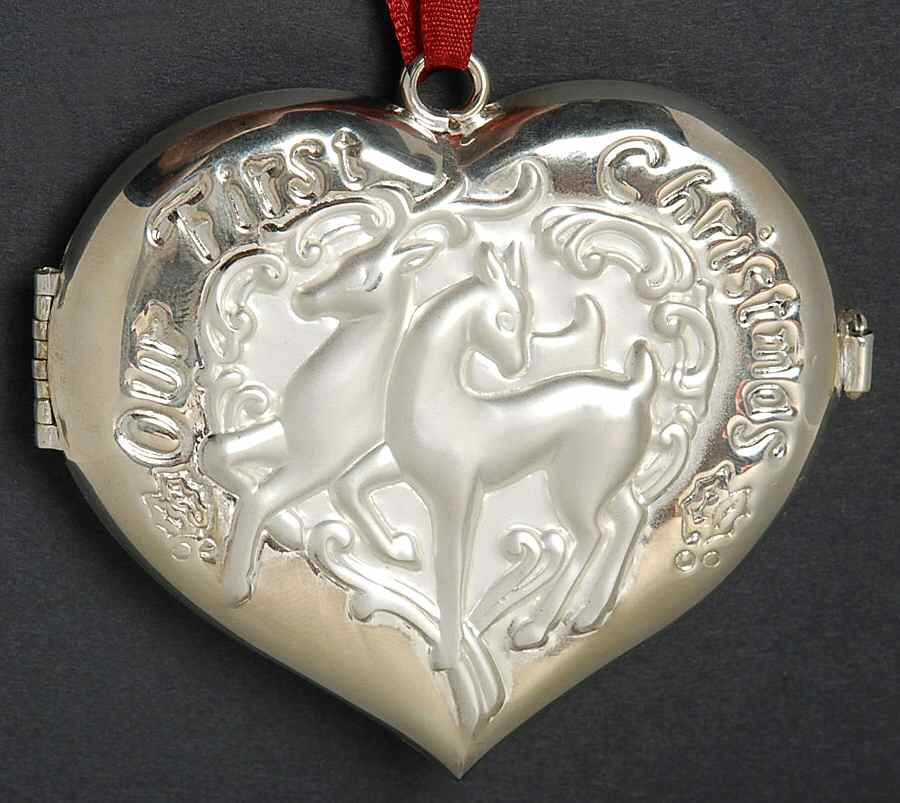 Our First Christmas Heart Locket-Silverplate - No Box by Lenox-1