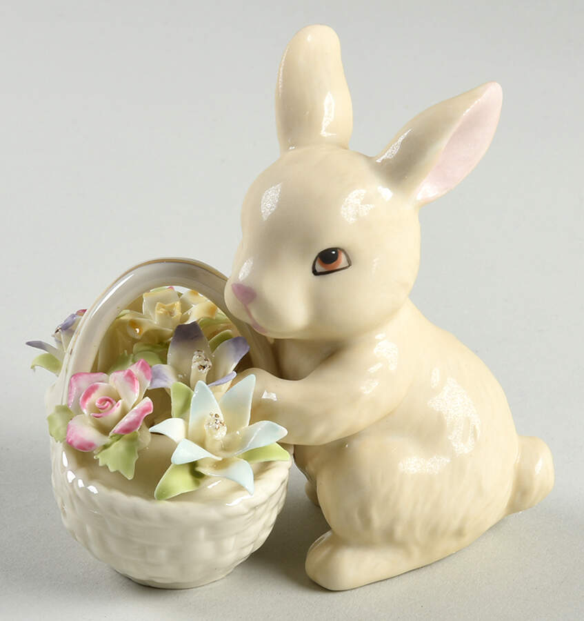Easter Figurines Easter Bunny W/ Flower Basket - Boxed by Lenox-1
