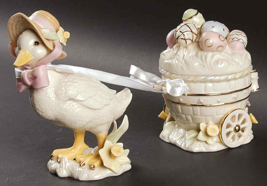 Easter Figurines Easter Blossom-Duck Cart - Boxed by Lenox-1