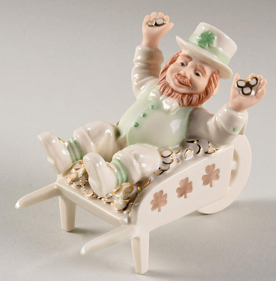 St Patricks Day Figures Cart Full Of Wishes - Boxed by Lenox-1