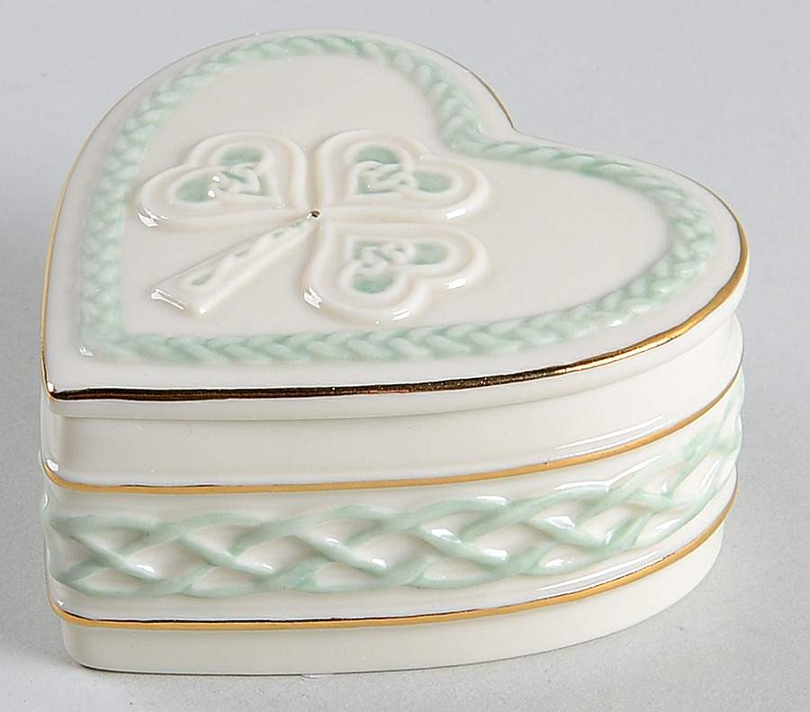 St Patricks Day Figures Irish Blessing Heart Box - With Box by Lenox-1