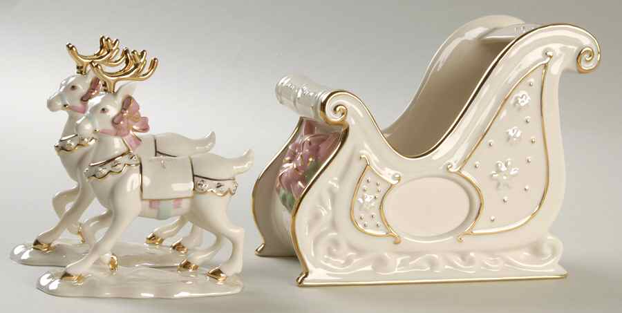Holiday Traditions Collection Our Family Sleigh & Reindeer Set - Boxed by Lenox-1
