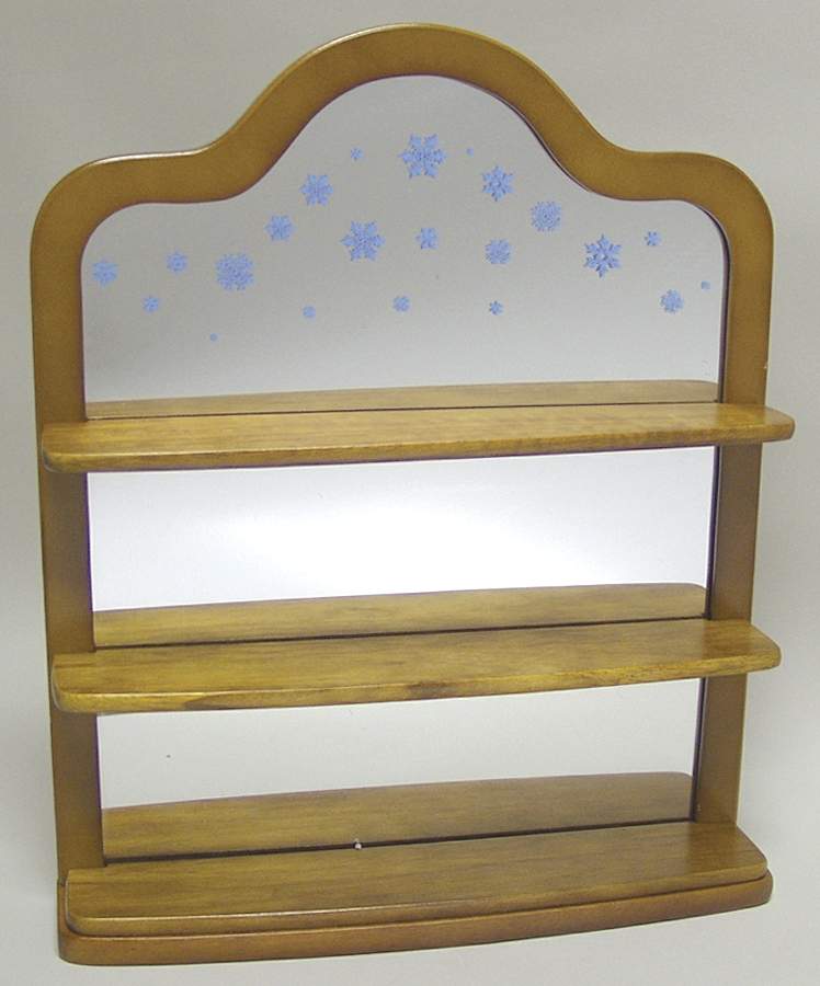 Twelve Months of Snowmen Mirrored Display Shelf  -W-14 1/2" - Display Rack Wood by Lenox-1