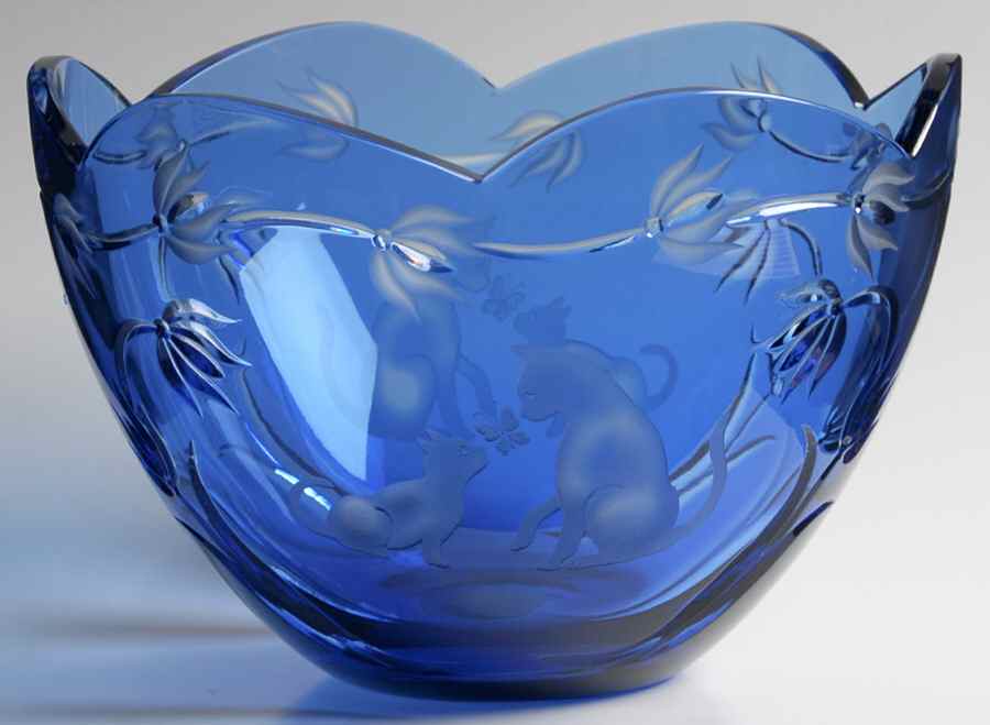 Crystal Bowl Cased Crystal Cat Bowl - Boxed by Lenox-1