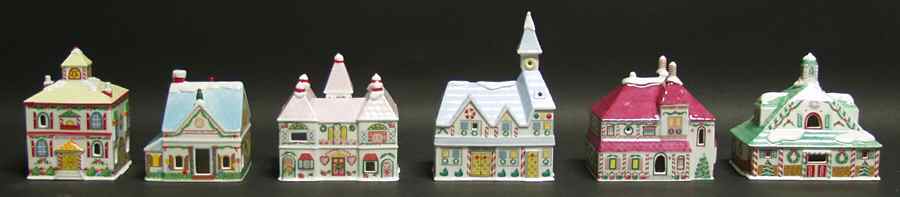 Lights of Christmas Holiday Village 6 Building Set W/ Light Cord - Boxed by Lenox-1