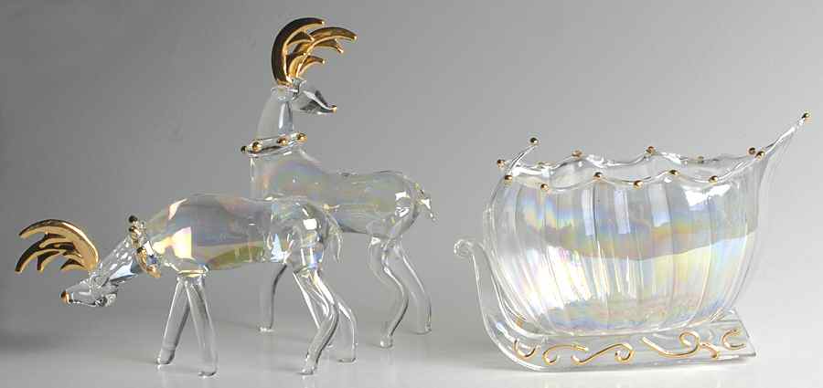 Lenox Crystal Christmas Figurines Shimmering Sleigh Ride-Set Of 3 - No Box by Lenox-1