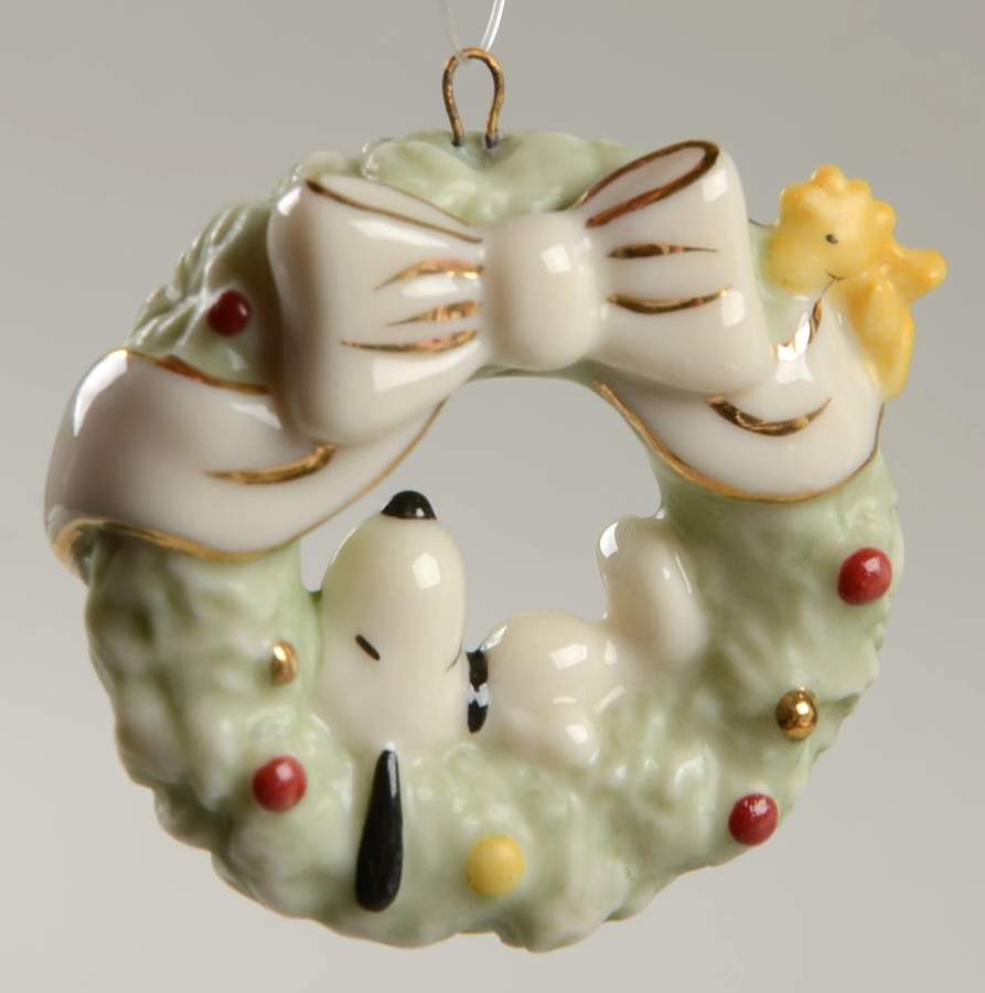 Snoopy and Friends Snoopy In Wreath - No Box by Lenox-1