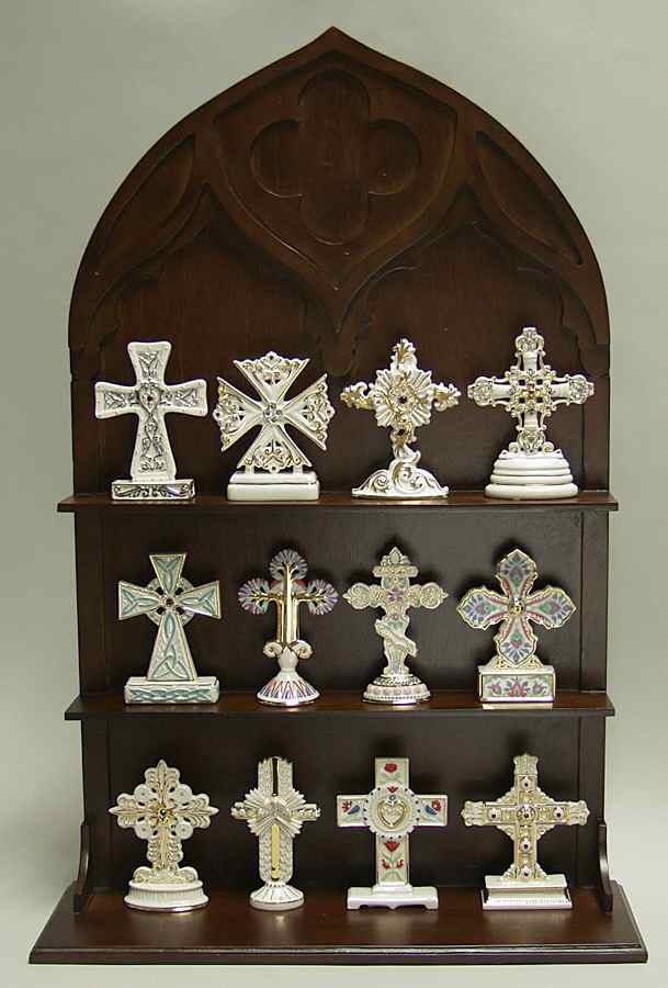 Elegant Cross Collection Set Of 12 Crosses With Display Shelf - With Box by Lenox-1
