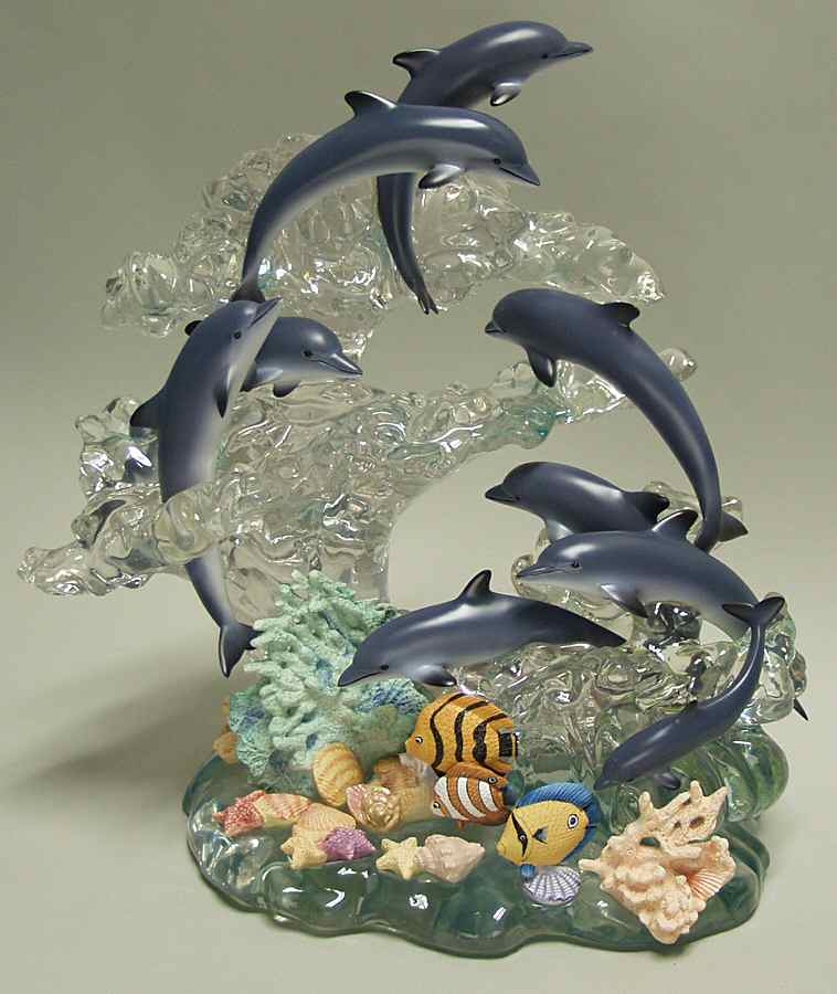 Majestic Dolphin Sculpture Collection A Spectacle Of Dolphins - No Box by Lenox-1