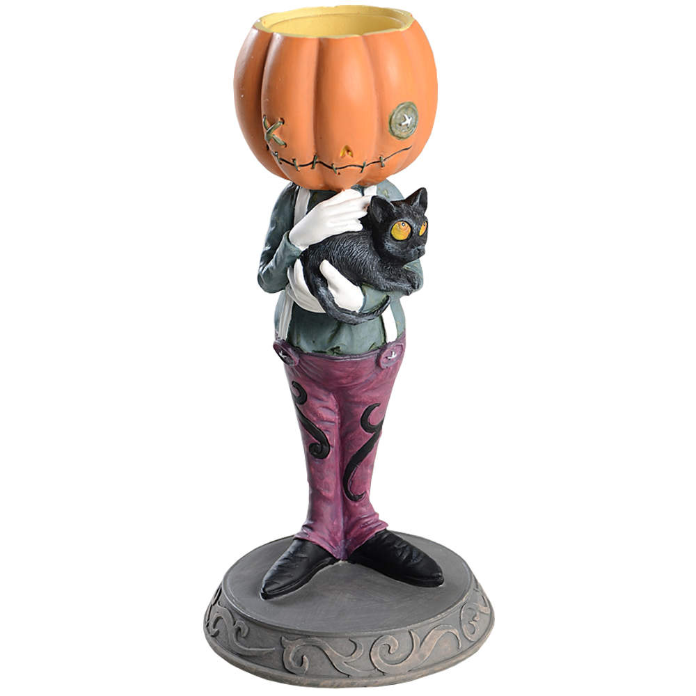 Halloween Figurines Gentleman Pumpkin Candle Hld-Resin - Boxed by Lenox-1