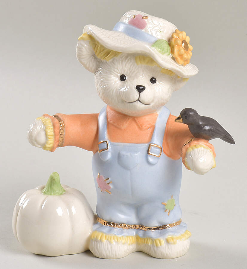 Halloween Figurines Teddy Bear Scarecrow - No Box by Lenox-1