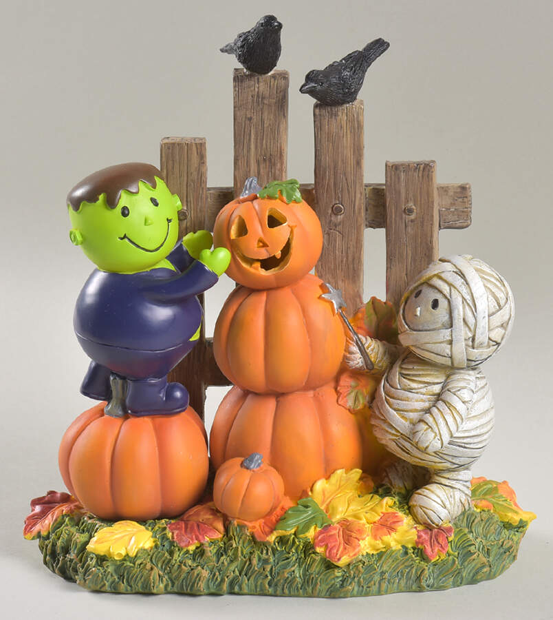 Halloween Figurines Pumpkin Patch Pals Lighted - With Box by Lenox-1