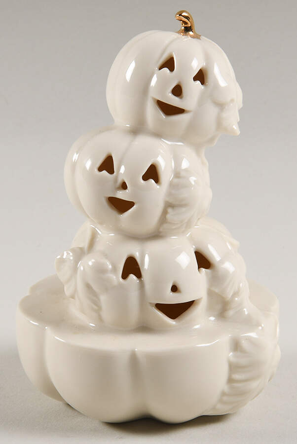 Halloween Figurines Stacked Happy Pumpkins Plain - Boxed by Lenox-1