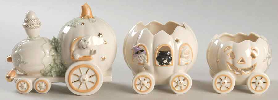 Halloween Figurines Halloween Harvest Train 3pc - Boxed by Lenox-1