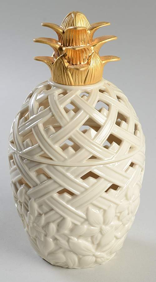 Lenox Potpourri Pineapple Potpourri Box-Solid Gold Top - Boxed by Lenox-1
