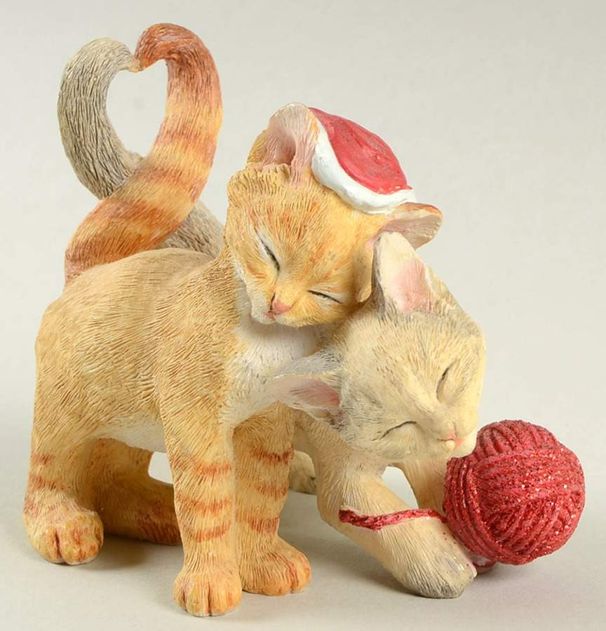 Sweet Kitties Sculpture Collection Cats With Ball Of Yarn - Boxed by Lenox-1