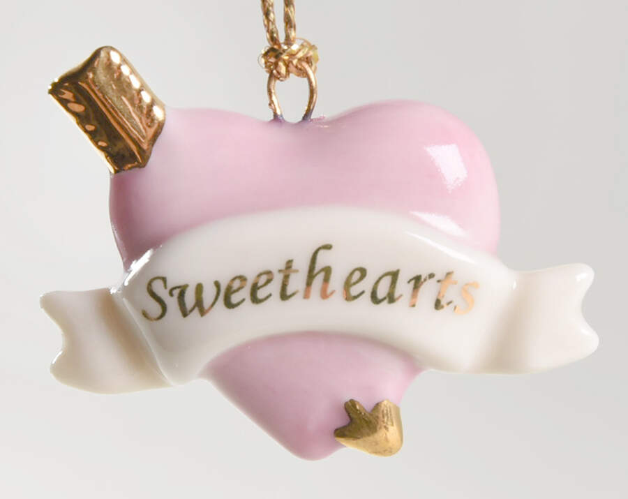 Romantic Moments Ornament Tree Sweethearts Heart - No Box by Lenox-1