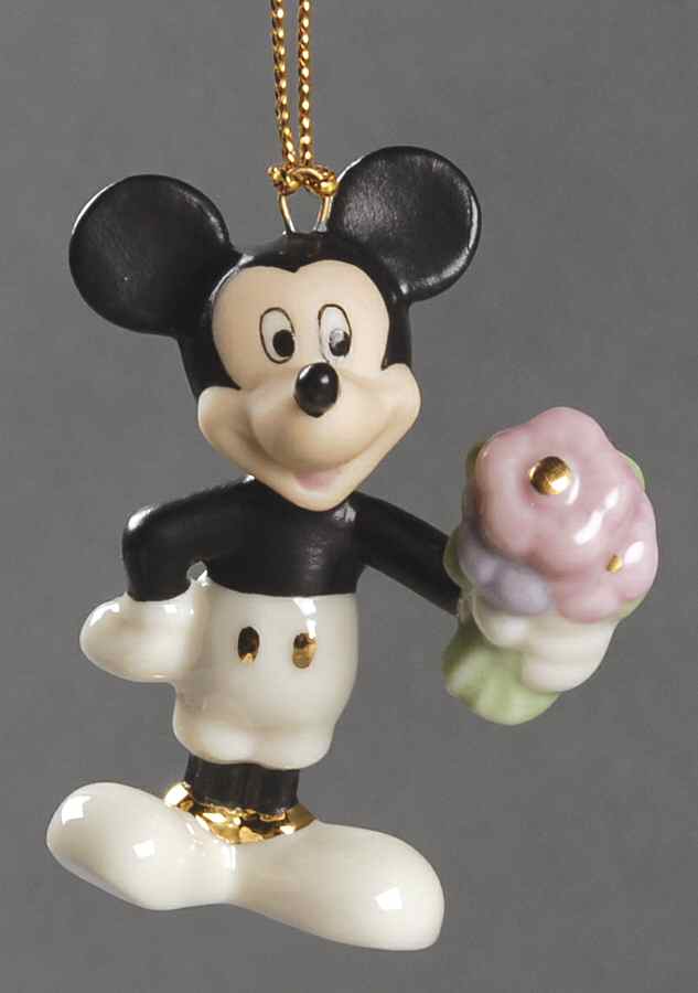 Romantic Moments Ornament Tree Mickey With Flowers - No Box by Lenox-1