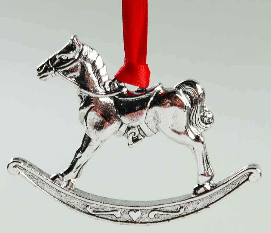Vintage Silverplate Ornaments Rocking Horse - Boxed by Lunt Silver-1