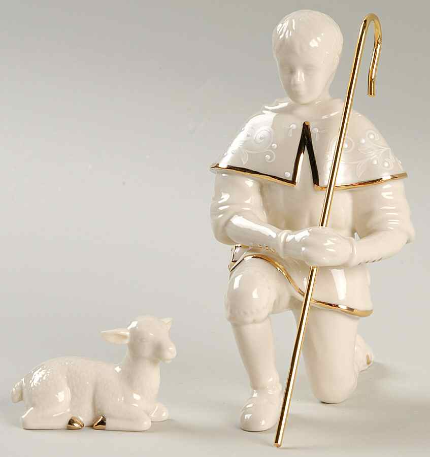Innocence Nativity Shepherd With Lamb-Set Of 3 - No Box by Lenox-1