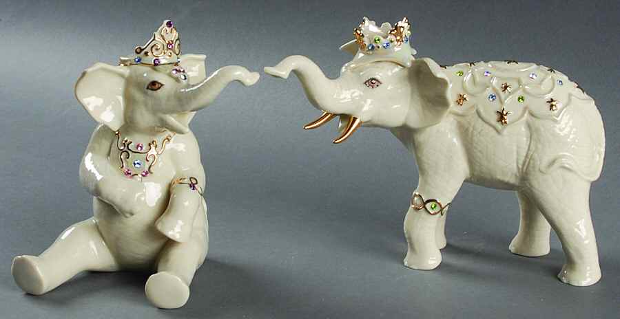 Royal Court Elephants Heirs To The Throne-Set Of 2 - Boxed by Lenox-1