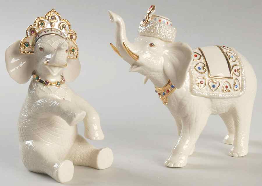 Royal Court Elephants Russian Romance-Set Of 2 - With Box by Lenox-1