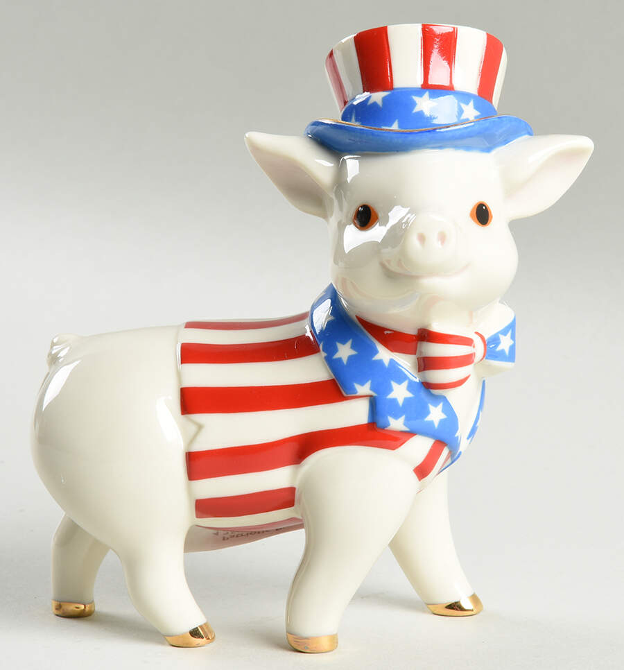 Pig Collection Patriotic Pig - Boxed by Lenox-1