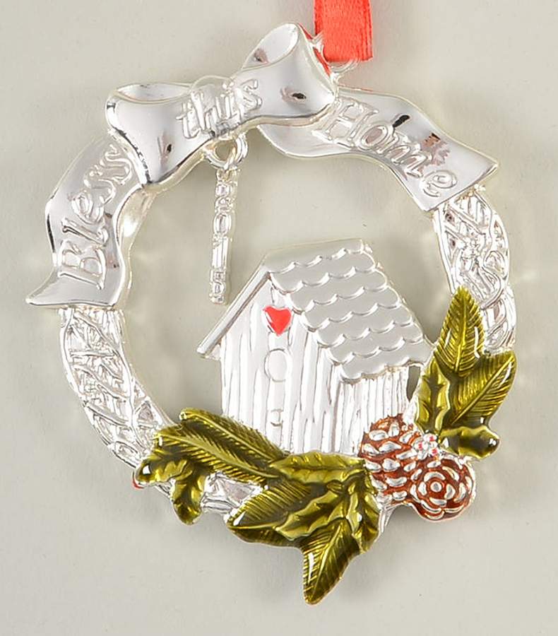 Bless This Home Birdhouse In Wreath - Boxed by Lenox-1