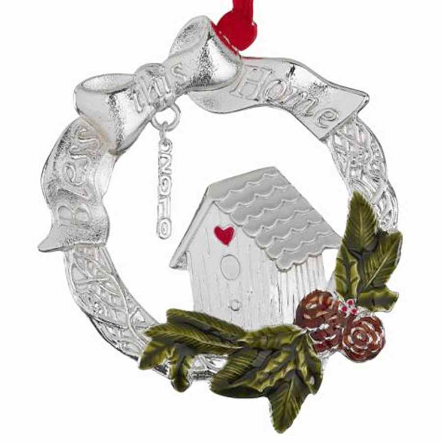 Bless This Home Birdhouse In Wreath - Boxed by Lenox-1