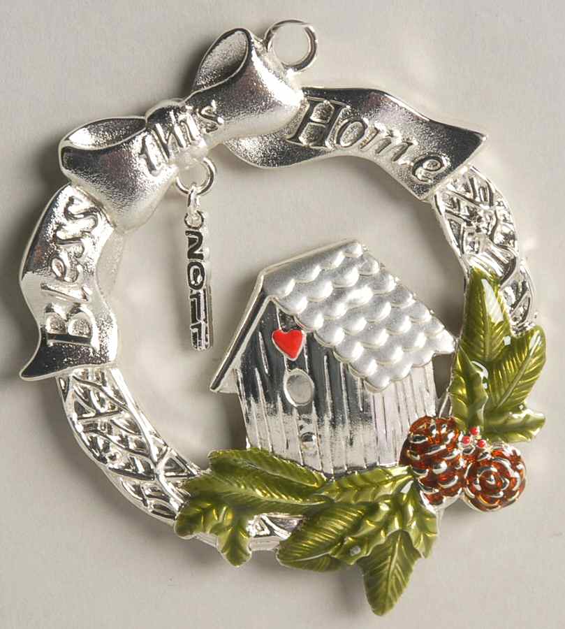 Bless This Home Birdhouse In Wreath - Boxed by Lenox-1