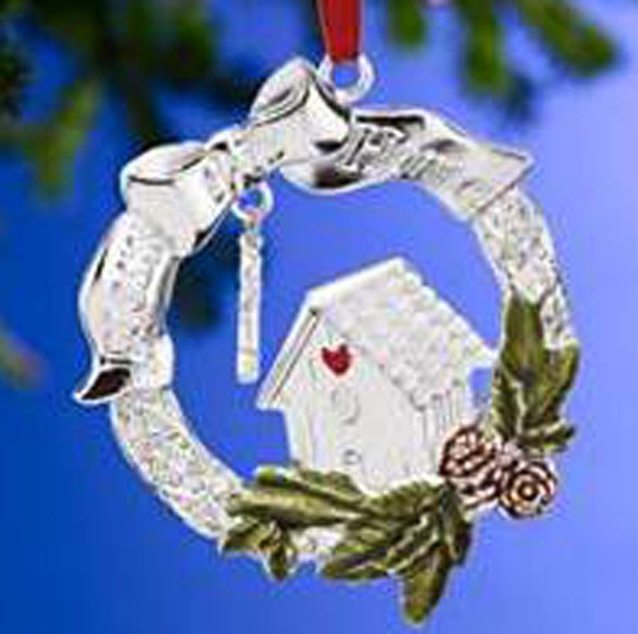 Bless This Home Birdhouse In Wreath - Boxed by Lenox-1