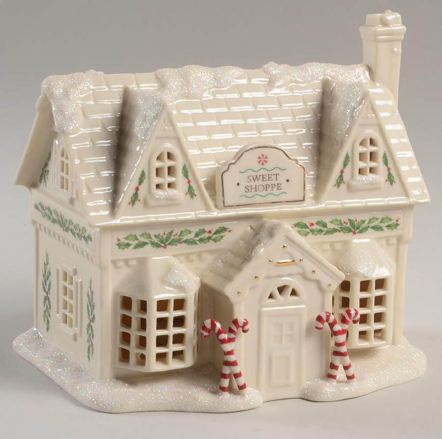 Holiday Village Lit Sweet Shoppe W/Candycanes - Boxed by Lenox-1