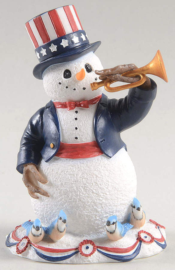 Lynn Bywaters Snowman of the Month July-Stars And Stripes - Boxed by Lenox-1