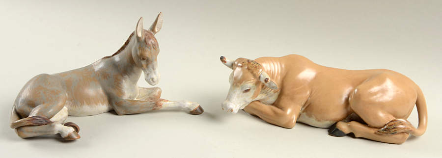 Gres Nativity Animals At Bethlehem Boxed Set Of 2 - Boxed by Lladro-1