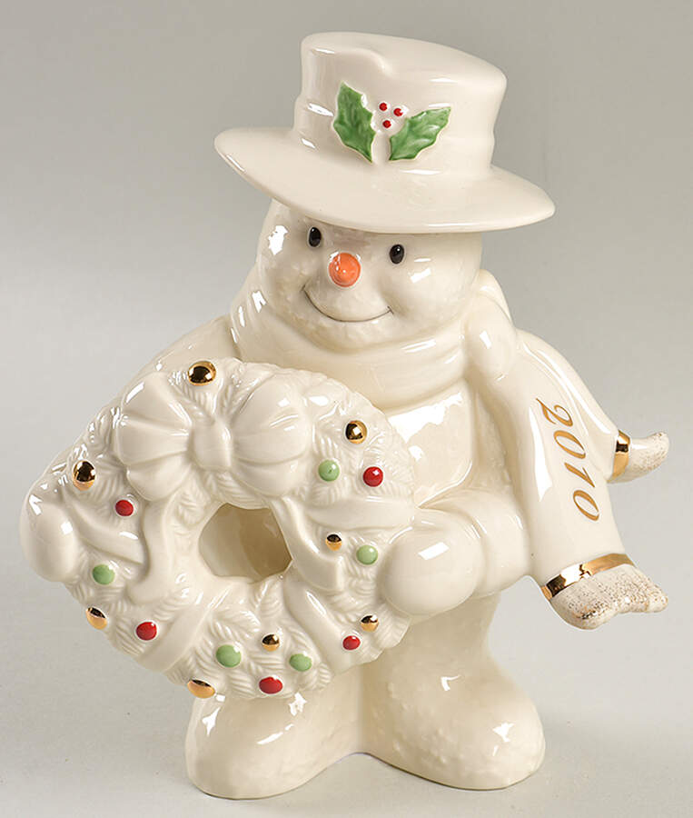 Annual Christmas Snowman 2010 Snowy Greetings  - With Box by Lenox-1
