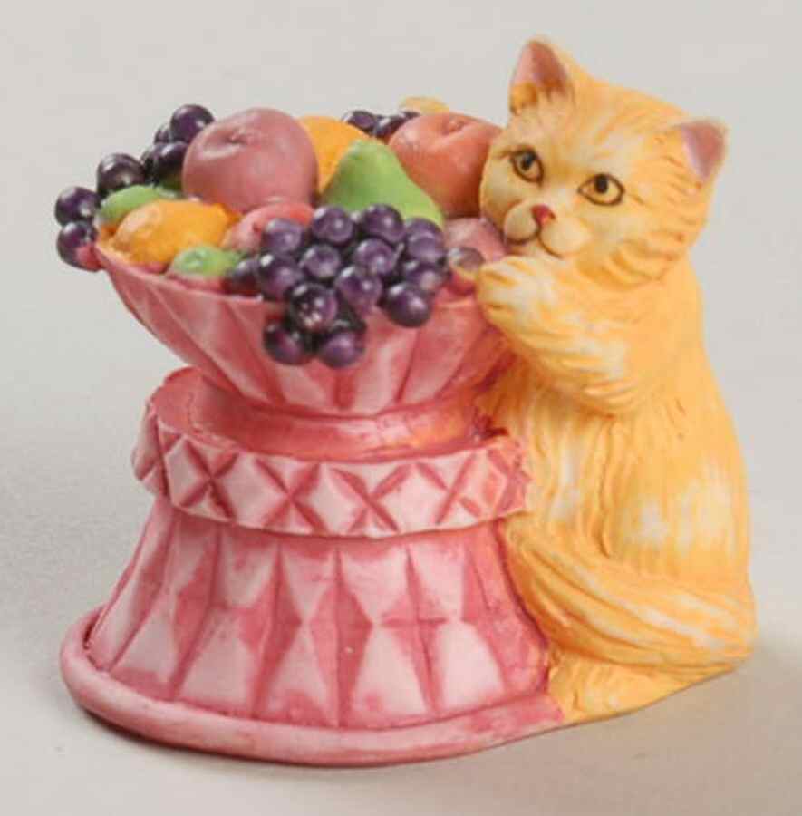 Victorian Parlor Kitten Thimbles Golden Persian & Fruit Bowl - No Box by Lenox-1